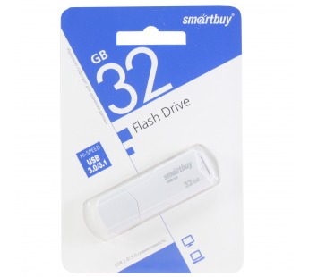 Флеш-накопитель USB 3.1 32GB Smart Buy Clue белый#1619320