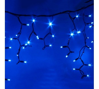 Гирлянда уличная занавес БАХРОМА темный провод, 600x70 см, 240 диодов (синий), шт#1618797