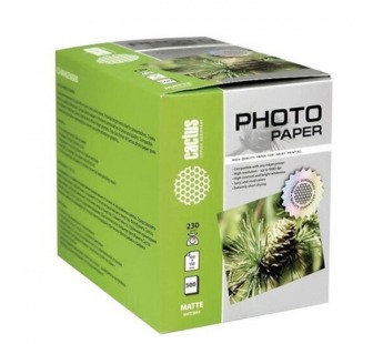 Фотобумага Cactus CS-MA6230500 10x15/230г/м2/500л./белый матовое для струйной печати, шт#1620659