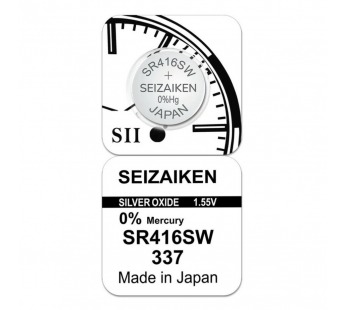 Элемент питания 337 SR416SW Silver, Oxide "Seizaiken"#1637680