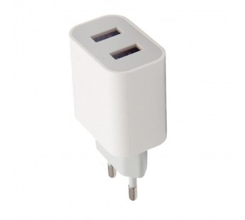 Адаптер постоянного тока 220В с выходом 2гн.USB 5V, 2,4A, 12W, белый GP2U "GoPower"#1630161