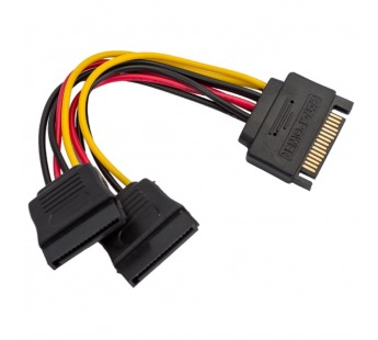 Кабель питания SATA Cablexpert CC-SATAM2F-01, 15pin (M)/2x15pin(F), на 2 SATA устр, 15см#2052613