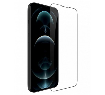 Защитное стекло "Премиум" для iPhone 13/13 Pro/14 Черный (Закалённое+, полное покрытие)#1620521