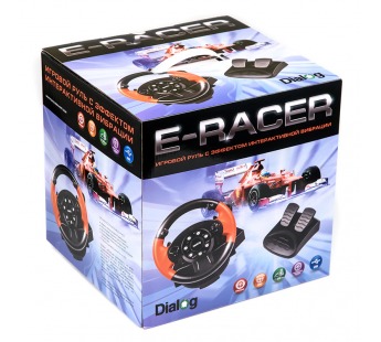 Игровой руль Dialog GW-255VR E-Racer - эф.вибрации, 2 педали+рычаг, PC USB/PS4&3/XB1&360/And#1634799