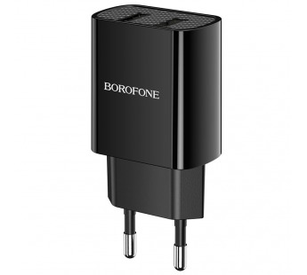Адаптер Сетевой Borofone BA53A Powerway 2USB/5V/2.1A (black)#1620445
