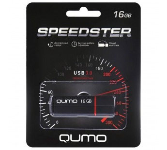 Флэш накопитель USB 16 Гб Qumo Speedster 3.0 (black) (69091)#2084710