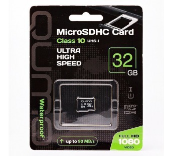 Карта флэш-памяти MicroSD 32 Гб Qumo без SD адаптера (class 10) UHS-1 (109035)#1632483