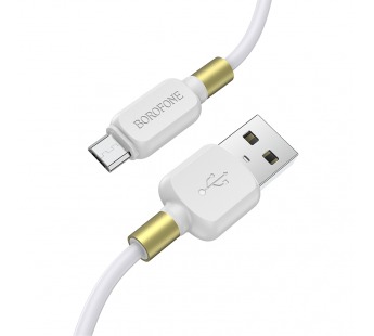 Кабель USB - micro USB Borofone BX59 Defender 100см 2,4A (white) (133839)#1707216