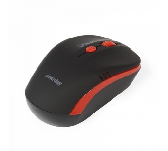 Мышь оптическая беспроводная Smart Buy SBM-344CAG-KR ONE с зарядкой от USB (black/red) (116552)#2125463