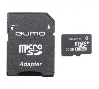 Карта флэш-памяти MicroSD 32 Гб Qumo +SD адаптер (class 10) UHS-1 U3 (134297)#1731240