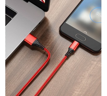 Кабель USB - micro USB Borofone BX54 Ultra bright 100см 2,4A (red) (133820)#1628970