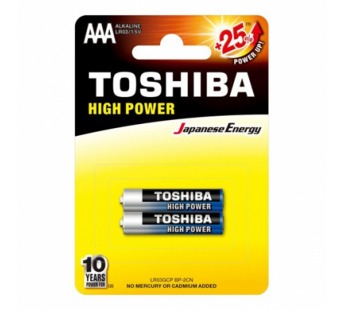 Батарейка AAA LR03 Toshiba Alkaline 1.5V (2 шт. в блистере)#1630415
