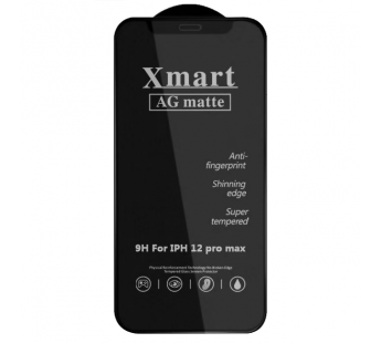 Защитное стекло iPhone 12 Pro Max (Full AG Матовое) тех упаковка Черное#1655443
