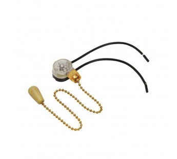 Выключатель для настенного светильника с проводом и деревянным наконечником, gold "Rexant"#1704605