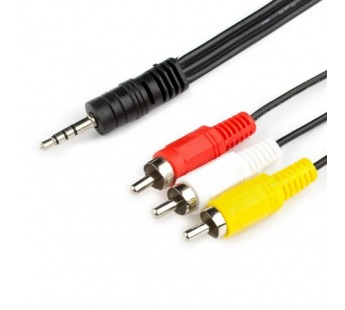 Шнур 3RCAшт. - шт.3,5мм 4poleTRRS 1.0м (1- желтый, 2- белый, 3- красный, 4 - общий) "Cadena"#1844780