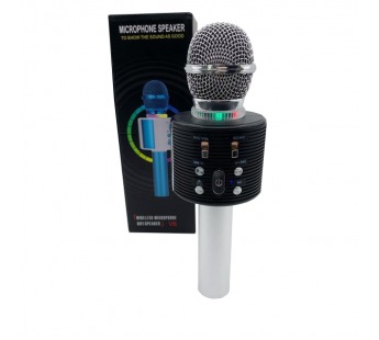 Колонка-микрофон (V6) Bluetooth/USB/micro SD/FM/караоке/LED/меняет голос (Черный)#1696515