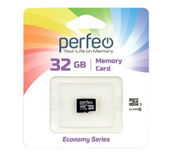 Карта памяти Perfeo microSD 32GB High-Capacity (Class 10) economy series без адаптера#1685097