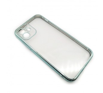 Чехол iPhone 12 Style Силикон Прозрачный Зеленый#2102153