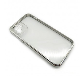Чехол iPhone 12 Style Силикон Прозрачный Серебряный#2102155