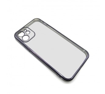 Чехол iPhone 12 Style Силикон Прозрачный Черный#2102158