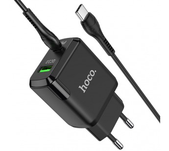 Адаптер Сетевой Hoco N5 + кабель Type-C-Type-C (black)#1656071