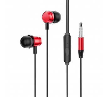 Проводные наушники с микрофоном внутриканальные Borofone BM62 Prosperity (red) (202595)#1645180