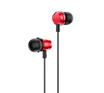 Проводные наушники с микрофоном внутриканальные Borofone BM62 Prosperity (red) (202595)#1645181