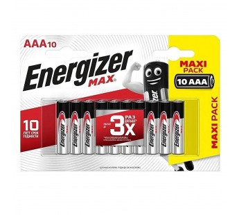 Батарейка AAA Energizer LR03 Max (10-BL) (120)(133570)#1645175
