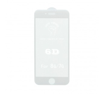 Защитное стекло 6D Premium для Apple iPhone 7/8/SE 2020 белое тех. пак#1646399