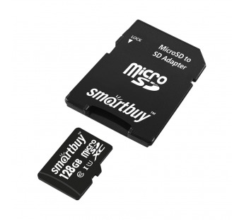                         128Gb карта памяти Smartbuy microSDXC + SD адаптер class10 UHS-1#1802078