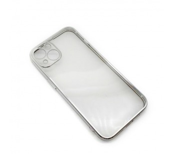 Чехол iPhone 13 Style силикон прозрачный Серебряный#2095224