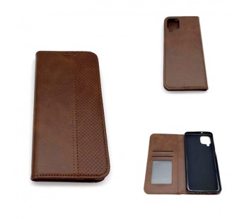 Чехол Samsung A12/M12 (2020) Книжка Wallet Кожа Темно-Коричневый#1690573
