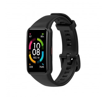 Ремешок - Honor Band 6 силикон на кнопке (black) (202607)#1655581