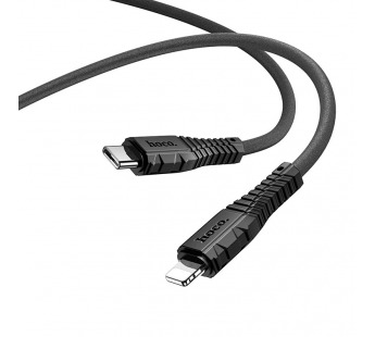 USB кабель шт.Type-C - шт.Lightning 1м, 3,0A 20W силиконовый, чёрный X67 "Hoco"#1691408