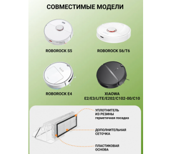 Воздушный фильтр для робот-пылесоса Xiaomi Robot Vacuum Cleaner, Roborock S5, S50, S6, T6 (2 шт)#1922737