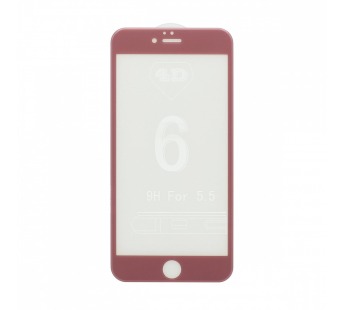 Защитное стекло 4D для Apple iPhone 6 Plus/6S Plus розовое#1661413