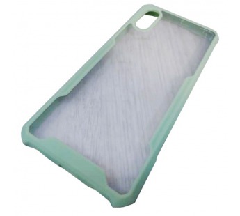                                     Чехол пластиковый Samsung A02/M02 прозрачный с окантовкой зеленый*#1671111