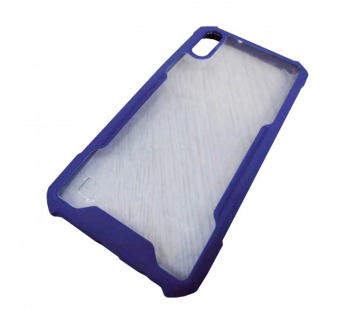                                     Чехол пластиковый Samsung A10 прозрачный с окантовкой синий*#1669606