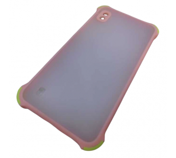                                     Чехол силикон-пластик Samsung A10 прозрачный с защитой по краям розовый/салатовый*#2065467