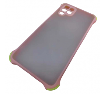                                     Чехол силикон-пластик Samsung M32 прозрачный с защитой по краям розовый/салатовый*#2065483