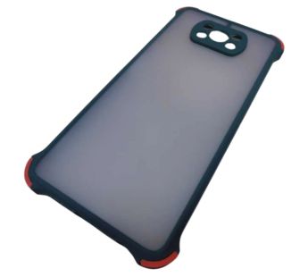                                 Чехол силикон-пластик Xiaomi Poco X3 прозрачный с защитой по краям зеленый/красный*#2065436