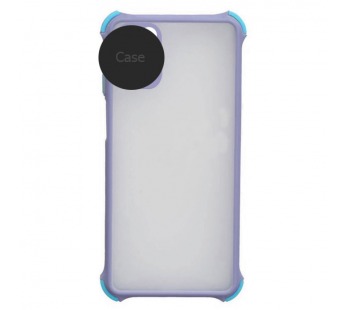                                     Чехол силикон-пластик Samsung A10 прозрачный с защитой по краям серый/голубой*#1718419