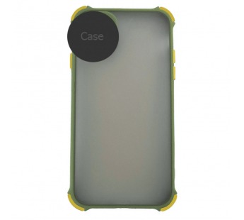                                     Чехол силикон-пластик Samsung A10 прозрачный с защитой по краям хаки/оранжевый*#1718369