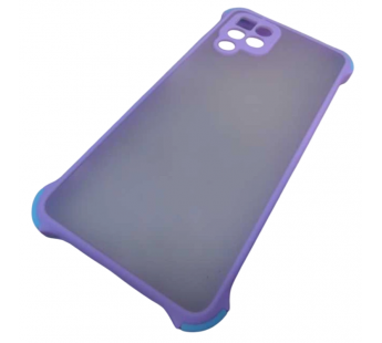                                     Чехол силикон-пластик Samsung A22 прозрачный с защитой по краям сиреневый/голубой*#2065443