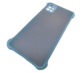                                     Чехол силикон-пластик Samsung A51 прозрачный с защитой по краям бирюзовый*#2065610