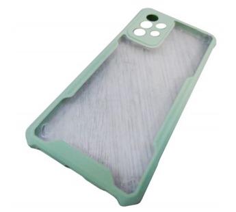                                     Чехол пластиковый Samsung A52 прозрачный с окантовкой зеленый*#2019653