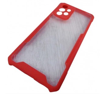                                     Чехол пластиковый Samsung A52 прозрачный с окантовкой красный*#2019654