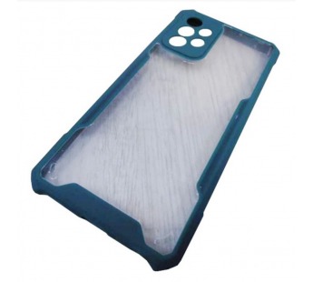                                     Чехол пластиковый Samsung A52 прозрачный с окантовкой темно-зеленый*#2019655