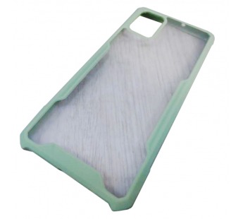                                     Чехол пластиковый Samsung A71 прозрачный с окантовкой зеленый*#1667299