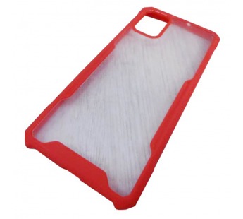                                     Чехол пластиковый Samsung A71 прозрачный с окантовкой красный*#1669764